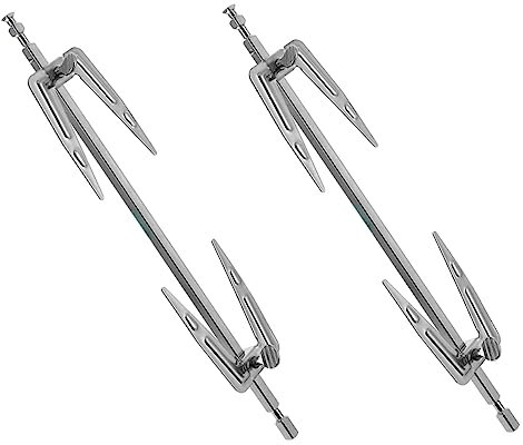 POPETPOP Stainless Steel Rotisserie Forks 2 Pieces 11 Inch Air Fryer Forks for Oven BBQ Grill Home Cooking Roast Chicken Fish Meat