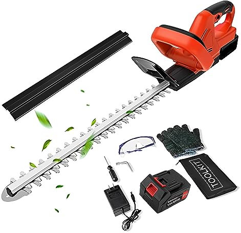 LNHHG Recortadora de setos inalámbrica 22 Pulgadas 21V 500W Recortadora de setos con Cuchilla de Doble acción 3 / 5quot; Capacidad de Corte eléctrico for Bush Lawn Garden
