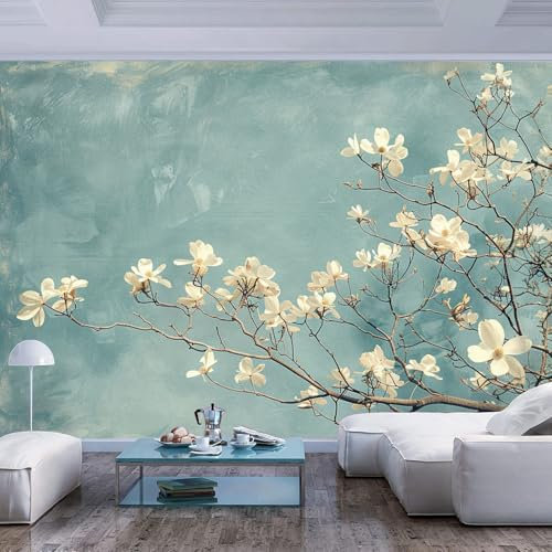 JIAOQSS Wandtapete 3D Effekt Retro Blau Cyan Dreidimensionale Großes Wandbild Wohnzimmer Esszimmer TV Sofa Hintergrund Tapete