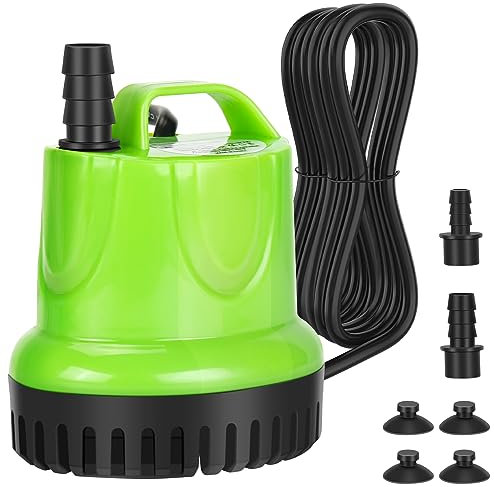 25W Tauchwasserpumpe 1200L/H Tauchpumpen mit hohem Durchfluss, Trockenbrennschutz mit extrem leisem Design, für Springbrunnen, Aquarien, Hydrokulturen, Teiche