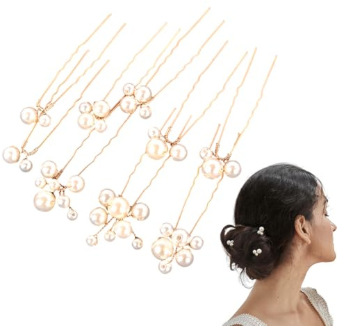 OUDQFCJ 9 Pezzi Forcine per Capelli da Sposa, Perle e Fiori con Cristalli Strass, Accessori per Capelli Eleganti per Donne e Ragazze, Matrimonio e Occasioni Speciali