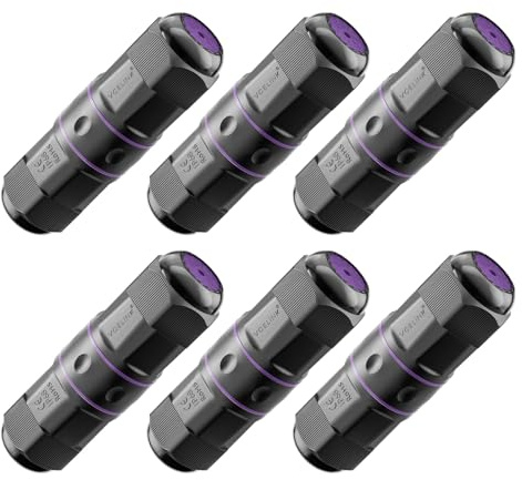VCELINK 6PCS IP68 Waterproof RJ45 Coupler, 3.64in, Cat6/5E/5, Shielded，PoE | Compact Design for Outdoor Tight Spaces | Female to Female Waterproof Ethernet Connector