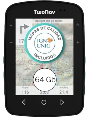 TwoNav Terra (64 GB) + Karte Spanien IGN Topo 1:25.000 installiert, GPS mit großem Display, 9,4 cm (3,7 Zoll) für Berg, Wandern, MTB, Fahrrad