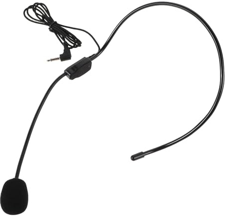 Microphone Factice Casque Noir en Plastique pour Garçon et Filles | Design Réaliste, Portable pour Cosplay et Spectacles de Scène, Accessoire Léger pour Chant et Danse
