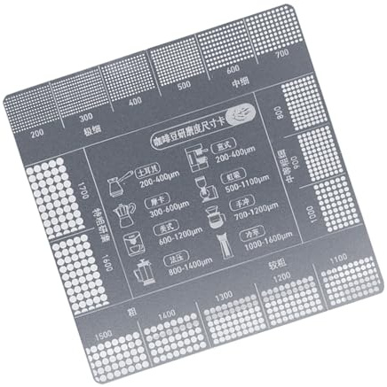 Tableau des tailles de mouture de café, marqueur de comparaison de taille | Accessoire de broyeur de cuisine en acier inoxydable pour la maison, le café, la maison
