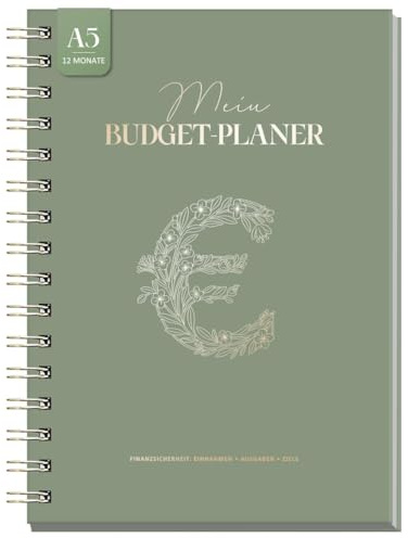 12 Monate Budget Planner Deutsch - Undatierter Haushaltsbuch 2026 mit 60 Wochen Einnahmen-Ausgaben Tracker, Achtsamkeit, Reflexion - Finanzplaner - Budgetplaner zur Kontrolle Geldes - Ausgabenbuch