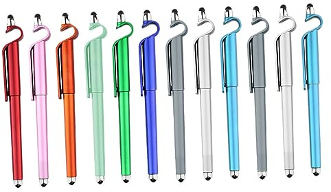 HOLIDYOYO Bolígrafos Gel Multifunción con Puntero Táctil y Soporte para Móvil Colores Aleatorios Punta para Estudiantes y Oficina Color Aleatorio Color Aleatorio