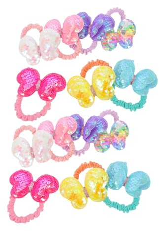 Toddmomy 14 Stück Pailletten Schmetterlings Haargummis Für Mädchen Elastische Haargummis Mit Großen Schleifen Weiche Haaraccessoires Für Kinder Sanftes Styling Farbenfrohes Design