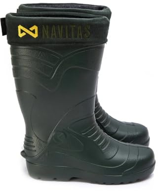Navitas LITE Insulated Welly Boots - Carp Fishing Outdoor Camping Footwear (Green, One Size, UK Footwear Size System, Adult, Men, Numeric, Medium, 8)