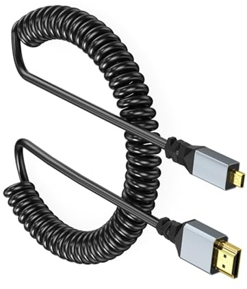 Geavonyg Cable En HDTV 4K Adaptador Macho A Macho Ángulo Recto De 90 Grados De Resorte 4k 60HZ 2160P/1080P/720P HDTV para Cámara