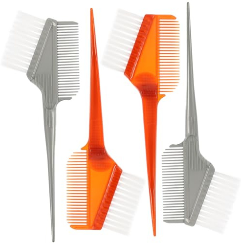 FONDOTIN Haarfärbepinsel aus Kunststoff und Faser 4 Stück mit Doppelseitigem Design Macht das Färben Einfacher und Sauberer für Friseursalon und Zuhause