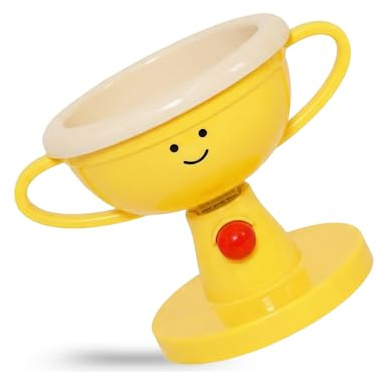 Adjustable Elevated Cat Bowl & Small Dog Feeder - 5-Level Raised Food Water Stand, 15° Tilted Neck Protection Design, Cute Trophy Shape Pet Dish, Non-Slip Feet (Available in Ceramic or ABS)