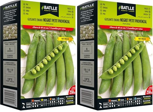 Semillas Leguminosas - Guisante Enano Negret Petit Provenzal 250 Gr. - Batlle (Paquete de 2)