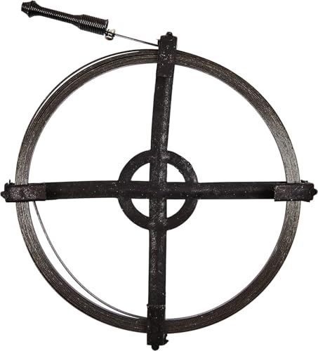 Mr.Gadget's Solutions Pulitore e sbloccante per scarichi, bobina in acciaio per molle, lunghezza 450 cm, stantuffo resistente per lavelli e tubi, con supporto