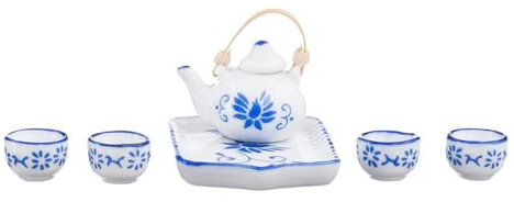 QUXVUIS Charmant Service à thé pour Maison de poupée en Porcelaine avec Une Belle et Excellente Finition pour Les Amateurs de Maisons poupées Miniatures, Meubles Salle à Manger, Service thé
