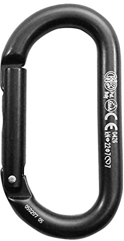 Kong Italy Oval Aluoskett gerade-eloxiertes Aluminium karabiner, Schwarz/Schwarz (Mehrfarbig), Einheitsgröße