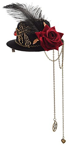 GRACEART Zauberkasten Steampunk Zylinder Hut Steampunk Damen with Goggles, Gothic Accessoires Gear Decoration