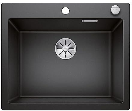 BLANCO PLEON 6 | Granitspüle aus SILGRANIT anthrazit | [61,5x51x23,2 cm] | für 60 cm breite Unterschränke | Maximales Volumen durch besonders tiefes Becken