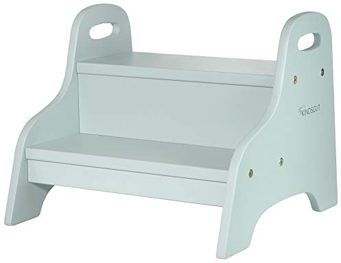 Kindsgut Holztritt, Tritt-Hocker mit 2 Stufen ideal für Kinder, dezente Farben und hochwertige Qualität, Aquamarin