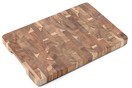 DSISI Tabla de Cortar de Madera de Acacia Tabla de Corte Extra Grande de 14 X 9 X 1 Pulgada para Cocina con Agarraderas de Mano Bandeja de Servir para Picar Resistente Bandeja para Pasta