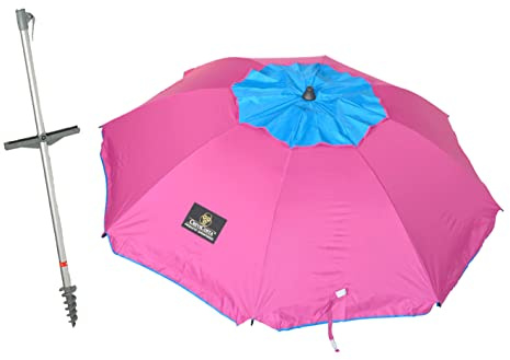 CREVICOSTA QUALITY MARK MARCAS DE CALIDAD - Parasol de 180 cm avec spirale et poignées pratiques. 8 baleines (rose)