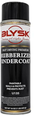 Blysk Rubberized Undercoat U135 Fast Drying Premium Rust Protection 16 oz Aerosol, Black Finish