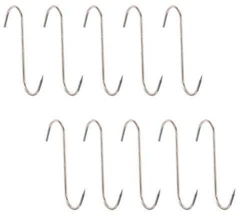 Cabilock 10pezzi Ganci in Acciaio Per Carne Ganci s Per Pancetta e Affumicatore Kit Per Lavorazione Della Carne