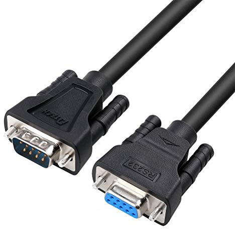 DTECH DB9 9 Pin Serial Cable 1.5ft Male to Female | RS232 Straight Through for RS232C Equipment Scanner, Modem, Printer, Plotter, Camera