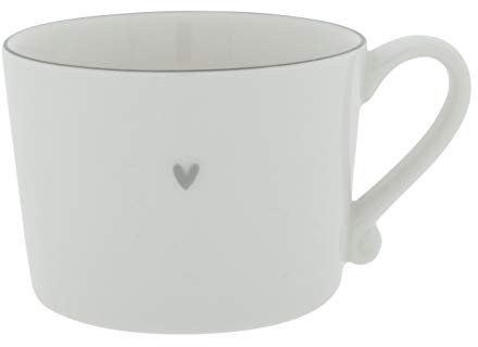 Becher mit Henkel little Heart Keramik weiss grau Keramikgeschirr Kaffeebecher BC Cup Küche Gedeckter Tisch