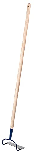 KADAX Gartenhacke aus Metall, Hacke mit Stiel aus Holz, Unkrauthacke zum lockern, lüften und jäten des Bodens, Gartenzubehör zum entfernen von Unkraut (W: 18cm, doppelt)