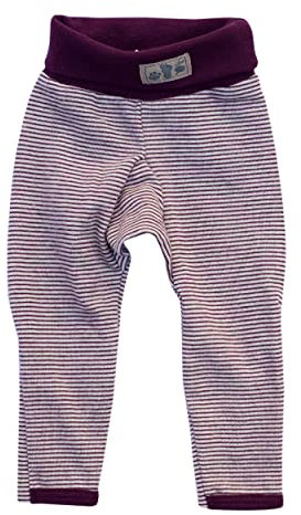 Lilano, Merino Baby Hose Nabelbund mit Umschlag, 70% Wolle (Bio), 30% Seide, 210gr./m² (Beere/Natur, 86)
