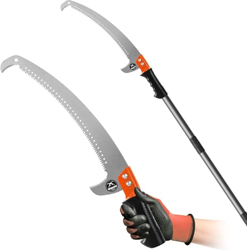 Walensee Baumsägen für Baumbeschneidung 2.3m Leichtgewichtige Manuelle Edelstahlverlängerung Hohe Baumsäge mit Klinge für Trimmer Äste Baumschneider Baumschere bei Forstwirtschaft Hof Garten Terrassen