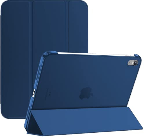 TechDealsUK Case for iPad (A16) 11th Generation 11 Inch 2025 / iPad 10th Generation 10.9 Inch 2022 - Slim Stand Cover with Hard Translucent Back - Supports Auto Wake/Sleep (Navy Blue)
