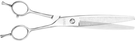 EHASO Hundeschere Modellierschere Revolution Zahnung einseitig Profi Fellschere für Hunde | 22 cm gerade | 44 zahnig, fein | Hochwertige Hundescheren direkt aus Solingen | Langlebig und hochwertig