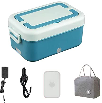 Fiambrera eléctrica, fiambrera eléctrica, calentador de alimentos, 12 V, 110 V, adecuada para coche/camioneta/hogar, caja de calefacción portátil, fiambrera calentable, fiambrera recargable,