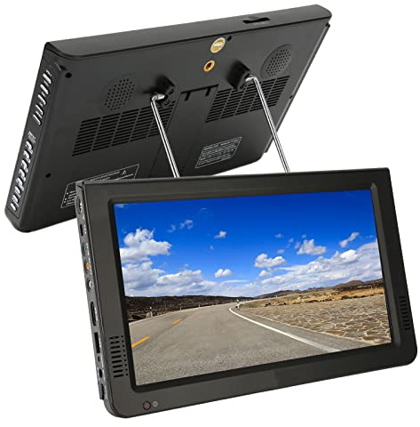 Téléviseur Numérique ISDB 10 Pouces, Téléviseur LED Portable 1024 X 600 avec Ventouse et Chargeur de Voiture 12 V pour Voiture D'extérieur, 1800 MAh, 110‑240 V.