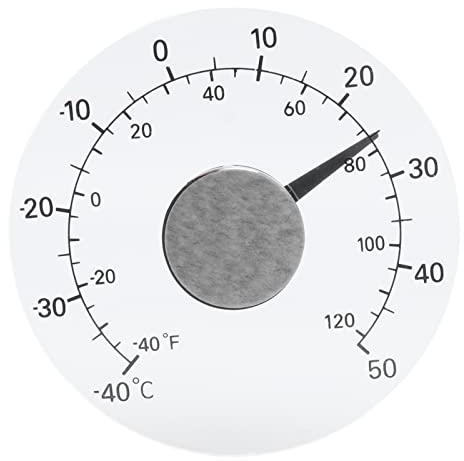 Lwuey Thermometer Aussen Fenster, Außenthermometer Fensterscheibe Fensterthermometer Analog Fahrenheit Celsius Batterieloses Selbstklebend Wetterfest Zuhause Büro Terrasse Transparente