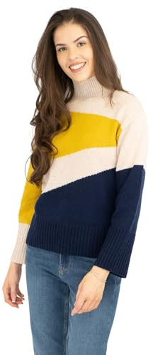 Quality Brands Outlet Ex M&S Womens Knit Jumpers Funnel Neck Long Sleeve Pullover Sweater Tops Winter Essentials (UK, Numeric, 12, Regular, Regular, Navy)
