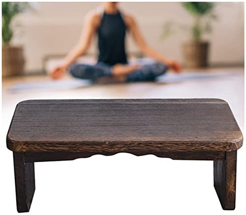 Samnuerly Meditationshocker Kniebank, Gebetsbank zum Knien zu Hause mit klappbaren Beinscharnieren, ergonomische Bambus-Yogabank für längeres Üben, Geschenke für Buddhisten (Farbe: Dunkelbraun)