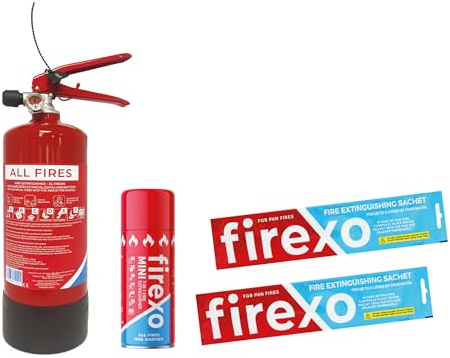 Firexo Kitchen Fire Safety Pack - Multipurpose Fire Extinguisher Pack for ALL FIRES