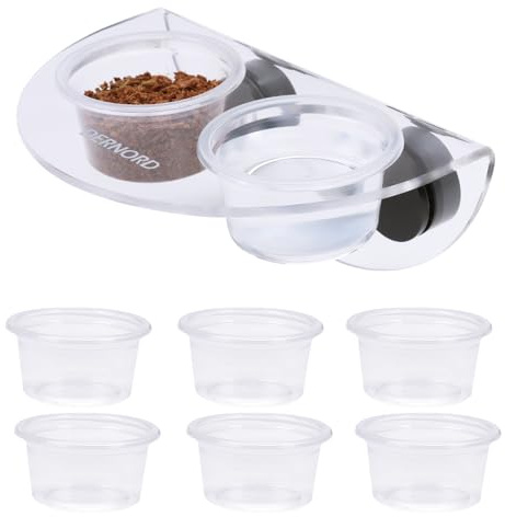 DERNORD Ledge Crested Gecko Feeding – Confezione da 6 ciotole per acqua per rettili, vivarium forte magnetico per lucertola drago barbuto