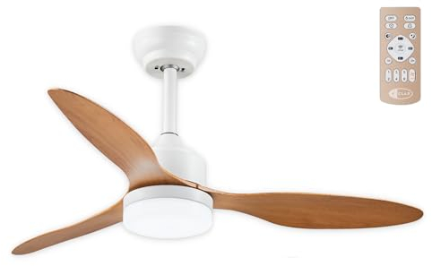 CLAR - Ventilador de techo con luz, silencioso, para habitaciones