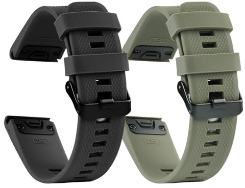 aceyoon Armband för Garmin Quatix 7 pro/Fenix 7/7 Pro/6/6 Pro/5/5 Plus, Quickfit 22 mm klockarmband för Garmin Instinct/Forerunner 935 945/Approach S60 S62/Descent G1, Große, Silikon, Ingen ädelsten