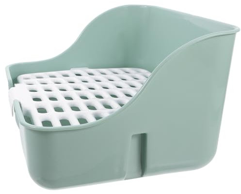 HANABASS Große Ecktoilette Für Kaninchen Aus Langlebigem Kunststoff Mit Spritzschutz Mintgrün Kleintierstreu Toilette Für Meerschweinchen Frettchen Und Chinchillas