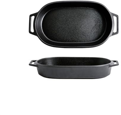Hornear Lasaña Plato especial for horno, plato for hornear de cerámica de doble oreja, plato de arroz al horno con queso, plato comercial creativo for hornear en microondas Plato para lasaña(38.5cm)