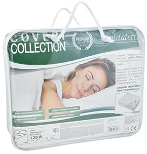 COVERI COLLECTION Scaldaletto Singolo e Matrimonia, basso consumo, riscaldamento rapido, temp. personalizzata, 100% Poliestere, comando con 3 temperature regolabili (MATRIMONIALE CM 160X140)