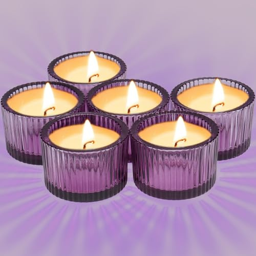Roellgs Lot de 12 petits photophores en ambre, 5,6 x 3,5 cm en verre brun mini pour décoration de la maison, porte-bougies chauffe-plat transparent pour centres de table et décoration de mariage