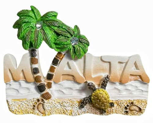 Calamita da frigorifero 3D Malta, souvenir da viaggio, magnete decorativo dipinto a mano, collezione artigianale