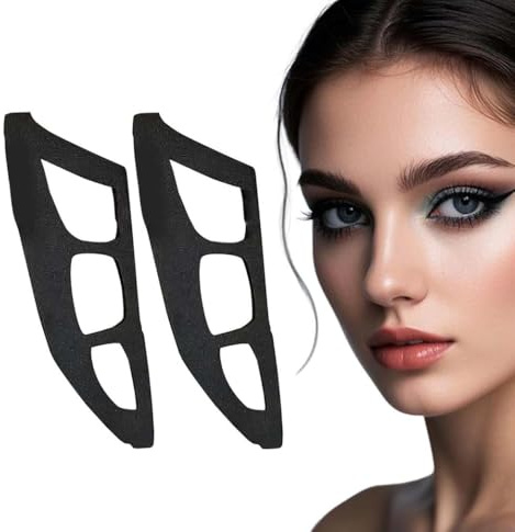 2 Pcs Eyetour Eyeshadow Tools, Professional Quick Eyeshadow Stencils, Reusable Eye Shadow Applicator Smooth Silicone Material Flawless Eyeliner Tool, for Women Beginners Make up Application Aid Tool