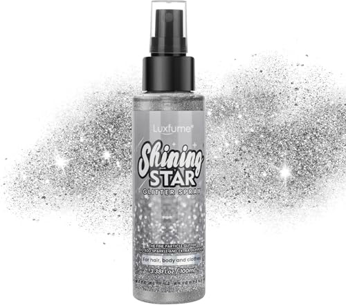 RoseFlower Glitter Spray, Brillantini Corpo Vestiti, Brillantini Spray Glitter Capelli Glitter Corpo, Glitterspray per Tessuti, Trucco per Festival di Halloween, Club, Feste